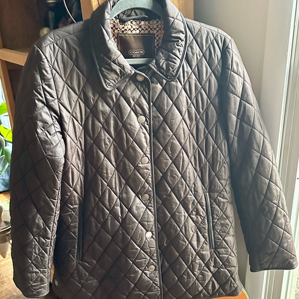 Coach Women's Dark Brown Quilted Puffer Jacket